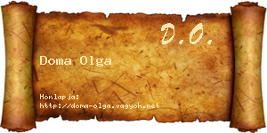 Doma Olga névjegykártya